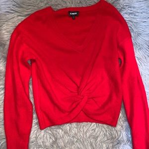 Red Express crop sweater